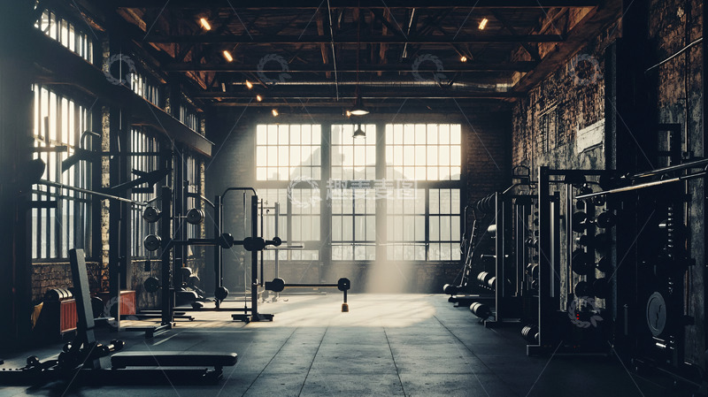 高清大图下载【趣麦麦图】工业风健身房