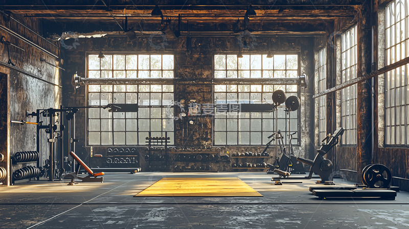 高清大图下载【趣麦麦图】复古工业风健身房