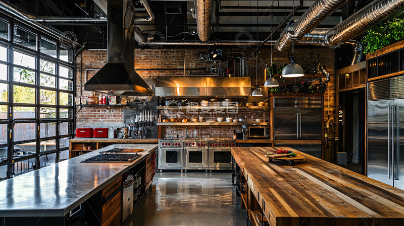 高清大图下载【趣麦麦图】工业风厨房高清图片