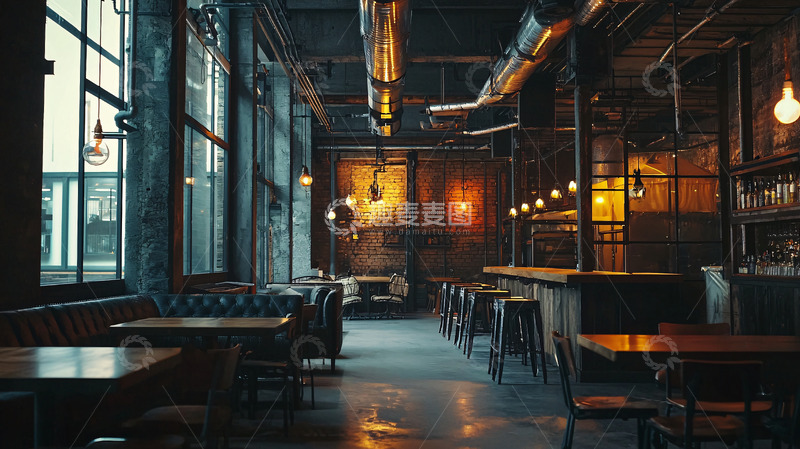 高清大图下载【趣麦麦图】工业风酒吧内部