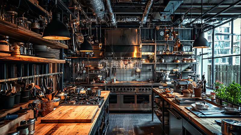 高清大图下载【趣麦麦图】工业风厨房高清图片