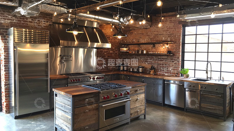 高清大图下载【趣麦麦图】工业风厨房高清图片
