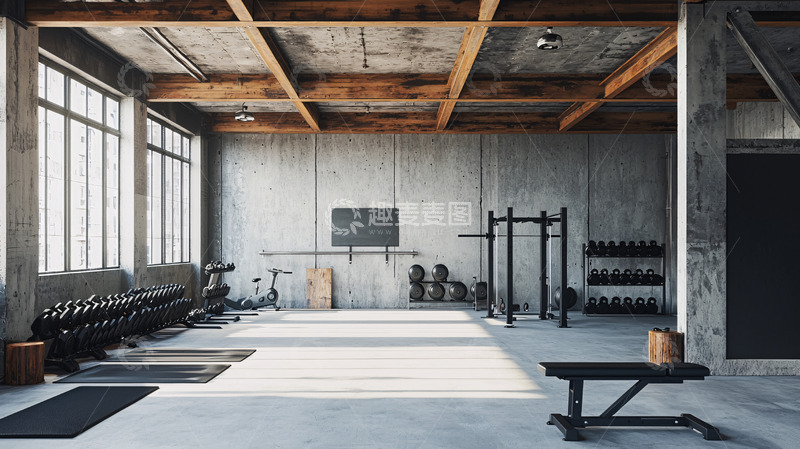 高清大图下载【趣麦麦图】工业风健身房