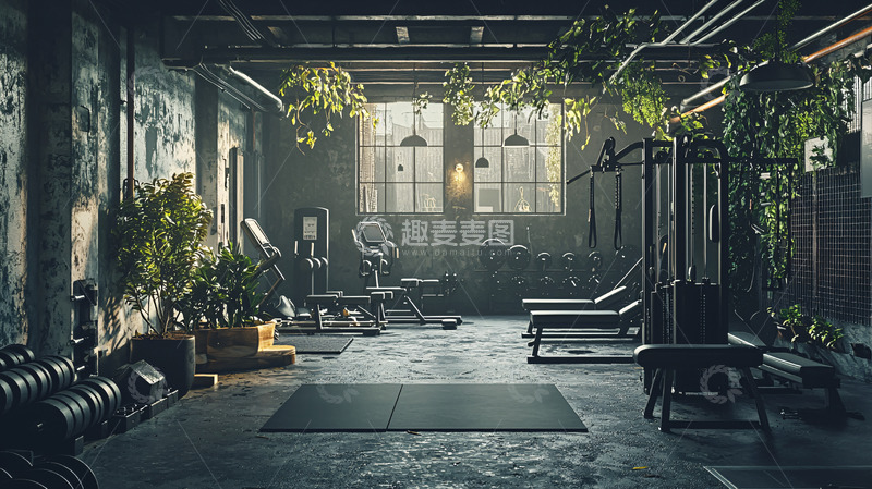 高清大图下载【趣麦麦图】工业风健身房