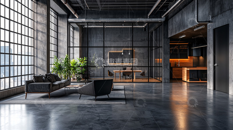 高清大图下载【趣麦麦图】现代工业风开放式空间