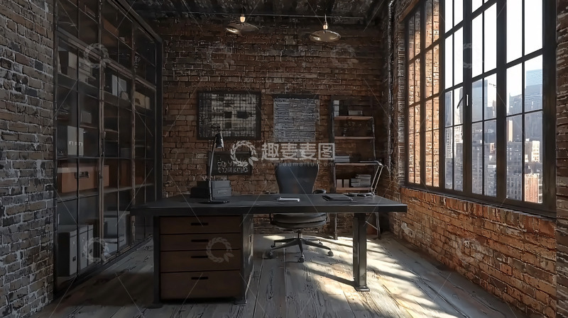 高清大图下载【趣麦麦图】工业风办公室