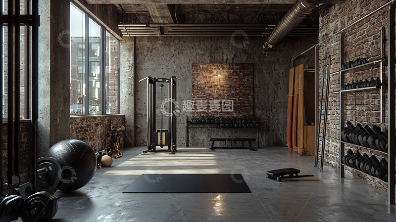 高清大图下载【趣麦麦图】工业风健身房