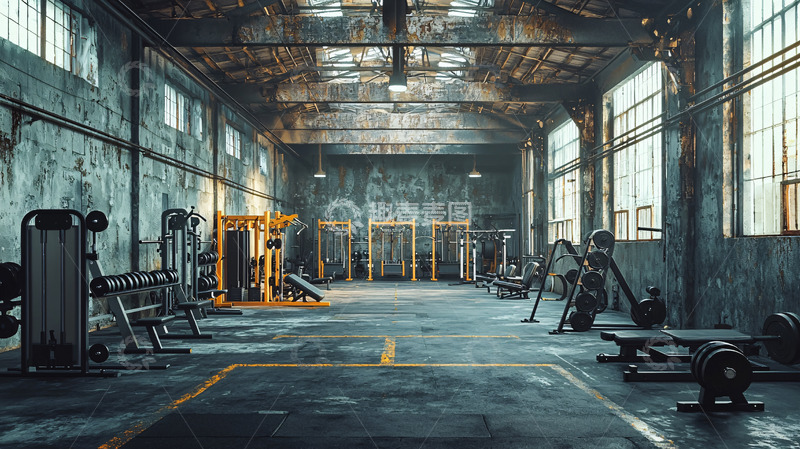 高清大图下载【趣麦麦图】复古工业风健身房