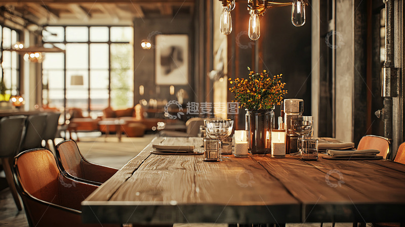 高清大图下载【趣麦麦图】工业风餐厅高清图片