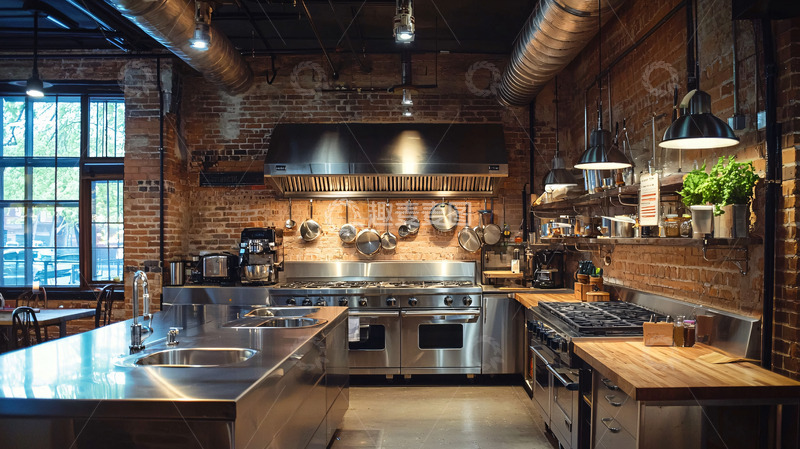 高清大图下载【趣麦麦图】工业风餐厅厨房