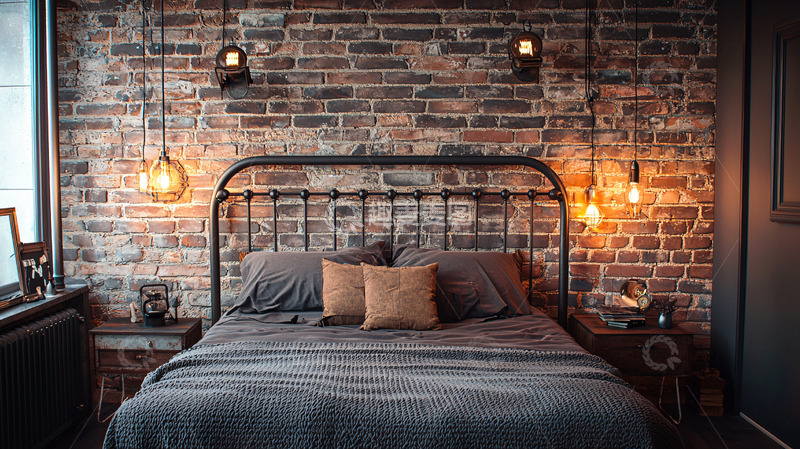 高清大图下载【趣麦麦图】工业风卧室高清图片
