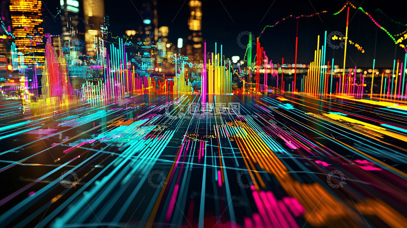 高清大图下载【趣麦麦图】夜幕下的全球数据流