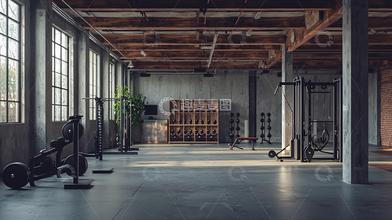 高清大图下载【趣麦麦图】工业风健身房