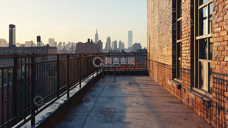 高清大图下载【趣麦麦图】城市天台日出景色