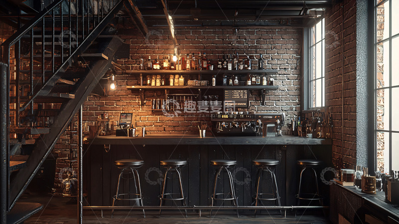 高清大图下载【趣麦麦图】工业风酒吧高清图片