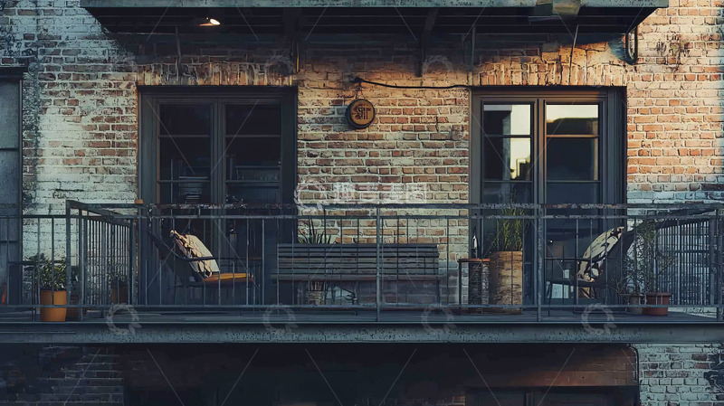 高清大图下载【趣麦麦图】老式砖房阳台