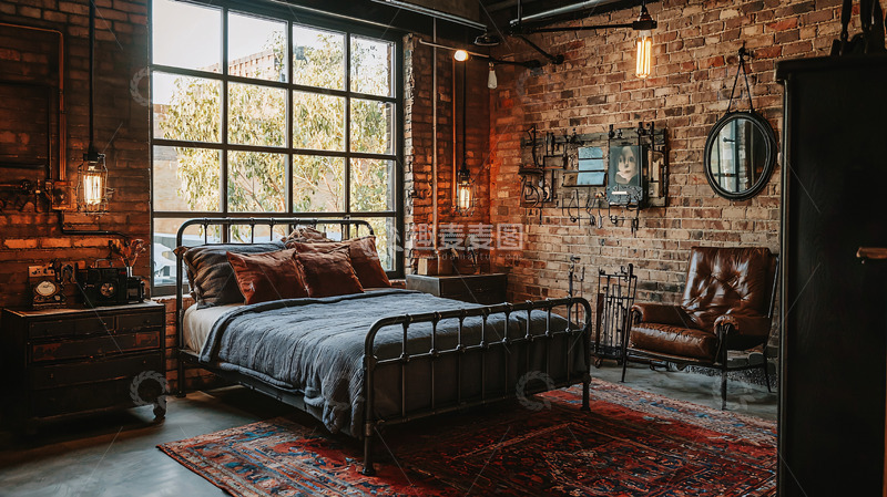高清大图下载【趣麦麦图】工业风卧室高清图片