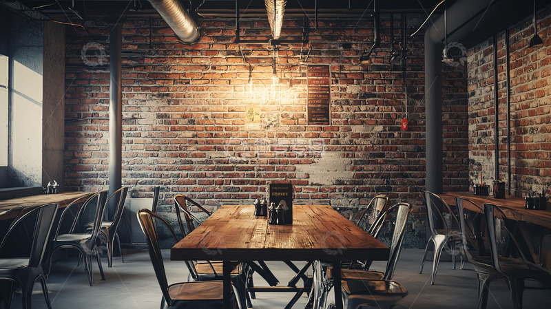 高清大图下载【趣麦麦图】工业风餐厅高清图片