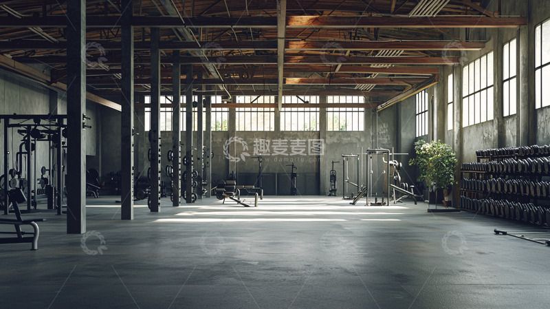 高清大图下载【趣麦麦图】工业风健身房