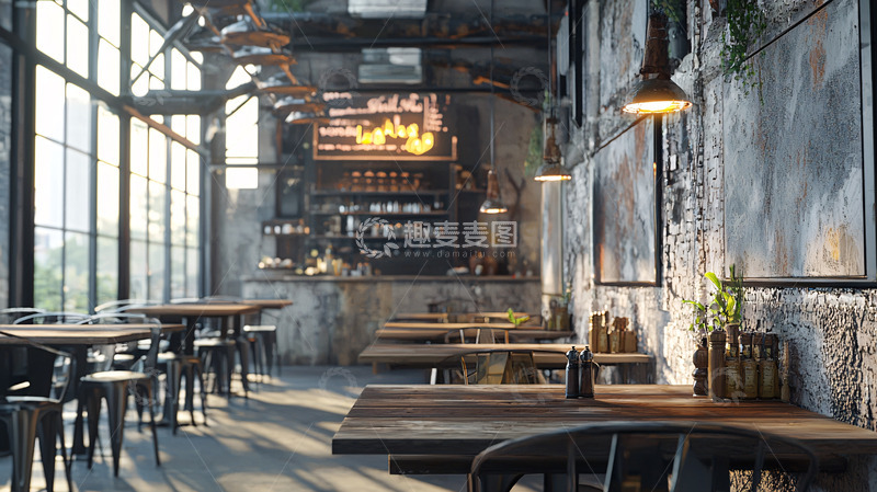 高清大图下载【趣麦麦图】工业风咖啡馆室内设计