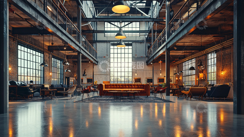 高清大图下载【趣麦麦图】工业风loft大空间