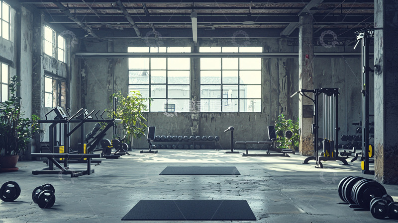 高清大图下载【趣麦麦图】工业风健身房