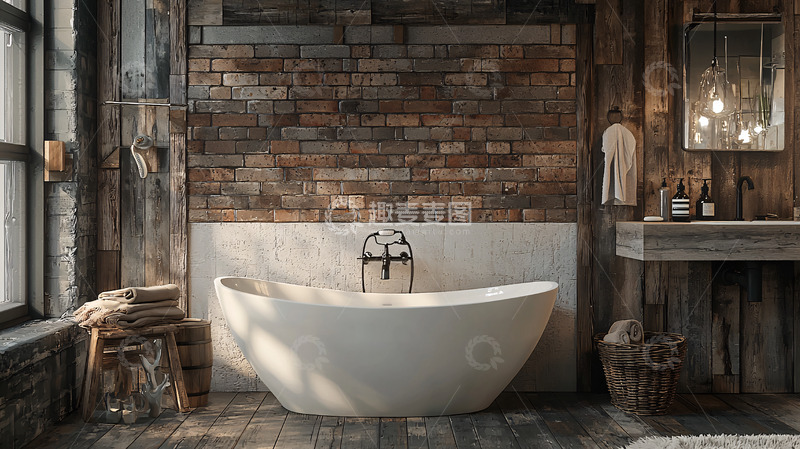 高清大图下载【趣麦麦图】复古工业风浴室