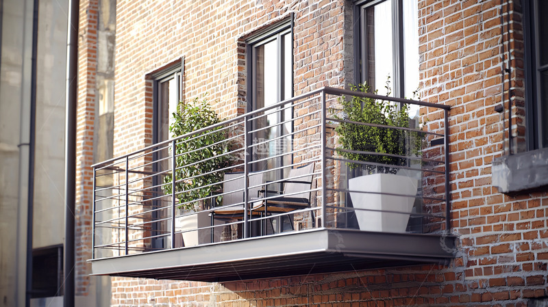 高清大图下载【趣麦麦图】砖墙阳台高清图片