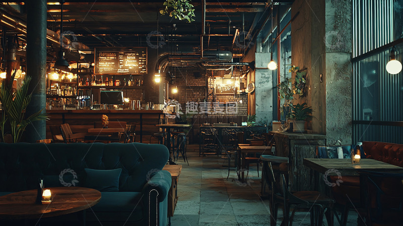 高清大图下载【趣麦麦图】工业风酒吧高清图片