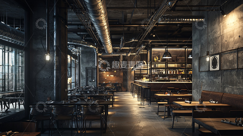 高清大图下载【趣麦麦图】工业风酒吧室内设计