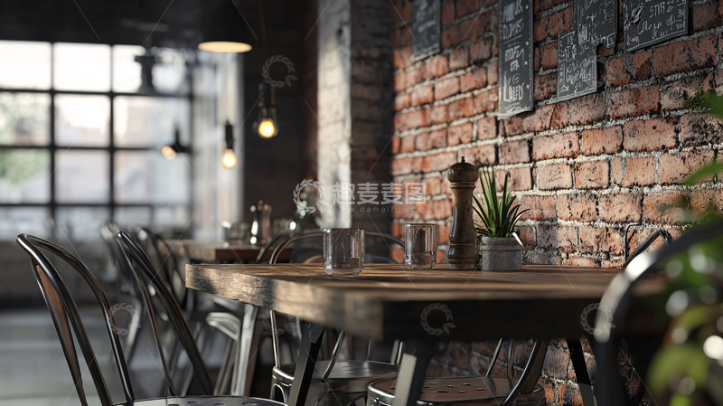高清大图下载【趣麦麦图】工业风咖啡馆室内