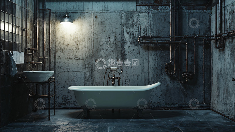 高清大图下载【趣麦麦图】工业风浴室高清图片