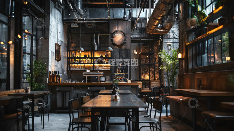 高清大图下载【趣麦麦图】工业风酒吧室内设计