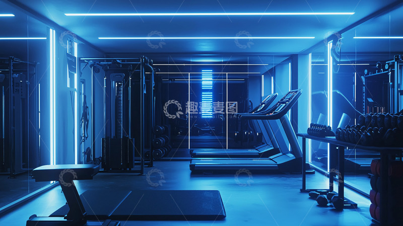 高清大图下载【趣麦麦图】未来感健身房