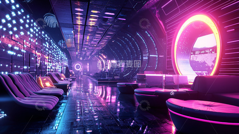 高清大图下载【趣麦麦图】未来感酒吧高清图片