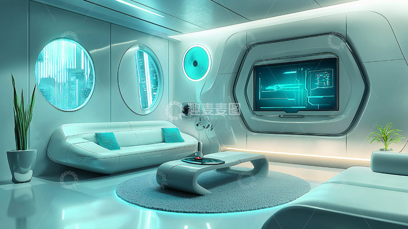 高清大图下载【趣麦麦图】未来科技感客厅