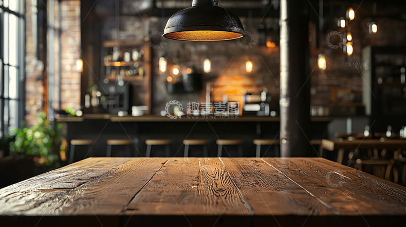 高清大图下载【趣麦麦图】复古工业风酒吧木桌