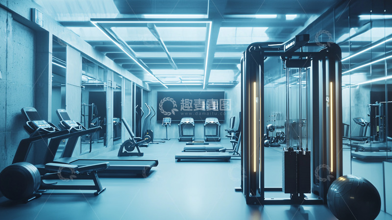 高清大图下载【趣麦麦图】现代化健身房内部