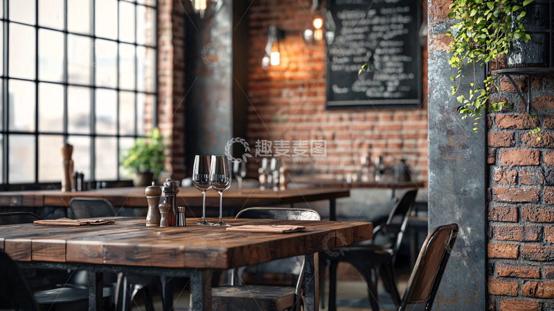 高清大图下载【趣麦麦图】工业风餐厅高清图片