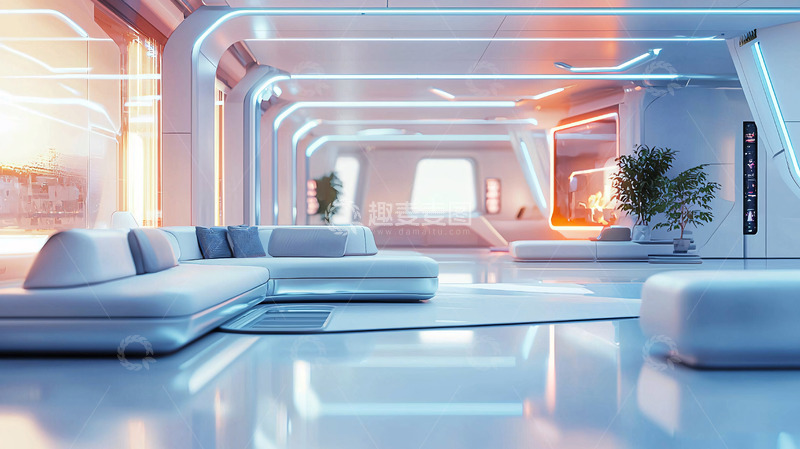高清大图下载【趣麦麦图】未来科技感客厅