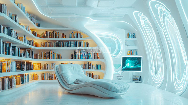 高清大图下载【趣麦麦图】未来主义图书馆
