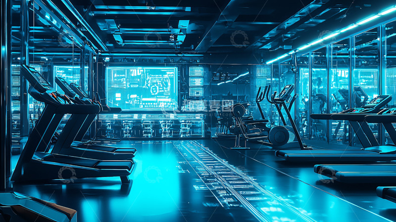 高清大图下载【趣麦麦图】未来科技感健身房