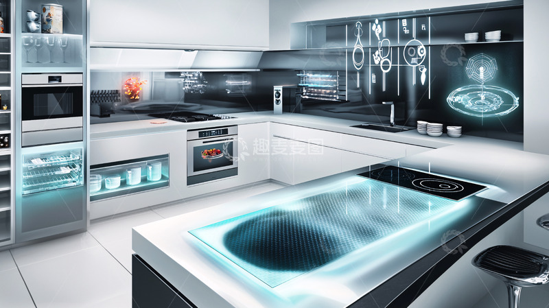 高清大图下载【趣麦麦图】未来科技感智能厨房
