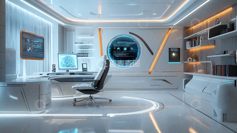高清大图下载【趣麦麦图】未来科技感现代化办公空间