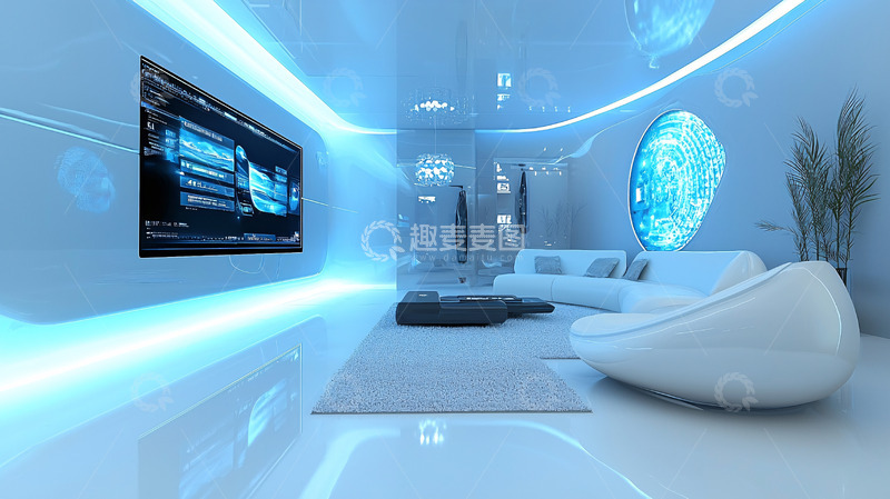 高清大图下载【趣麦麦图】未来科技感客厅