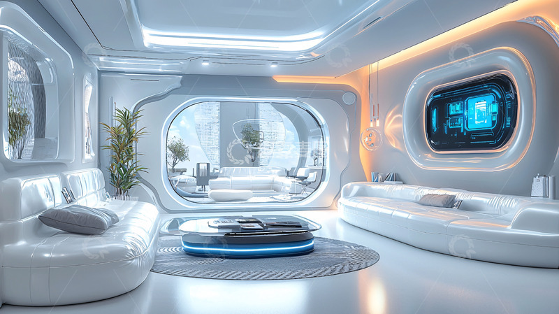 高清大图下载【趣麦麦图】未来科技感客厅