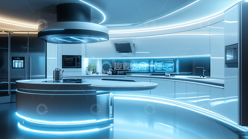 高清大图下载【趣麦麦图】未来科技感厨房设计