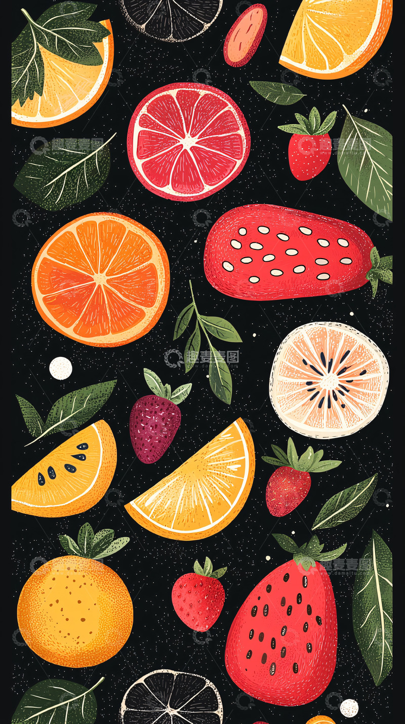 高清大图下载【趣麦麦图】水果拼盘壁纸