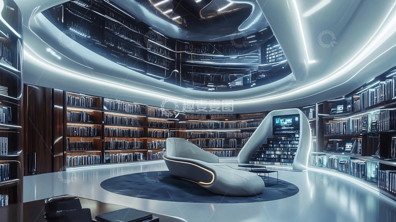 高清大图下载【趣麦麦图】未来感图书馆设计