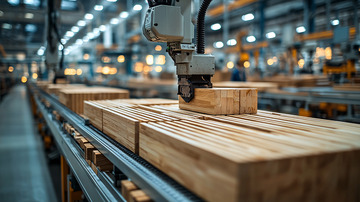 工业自动化机器人加工木材